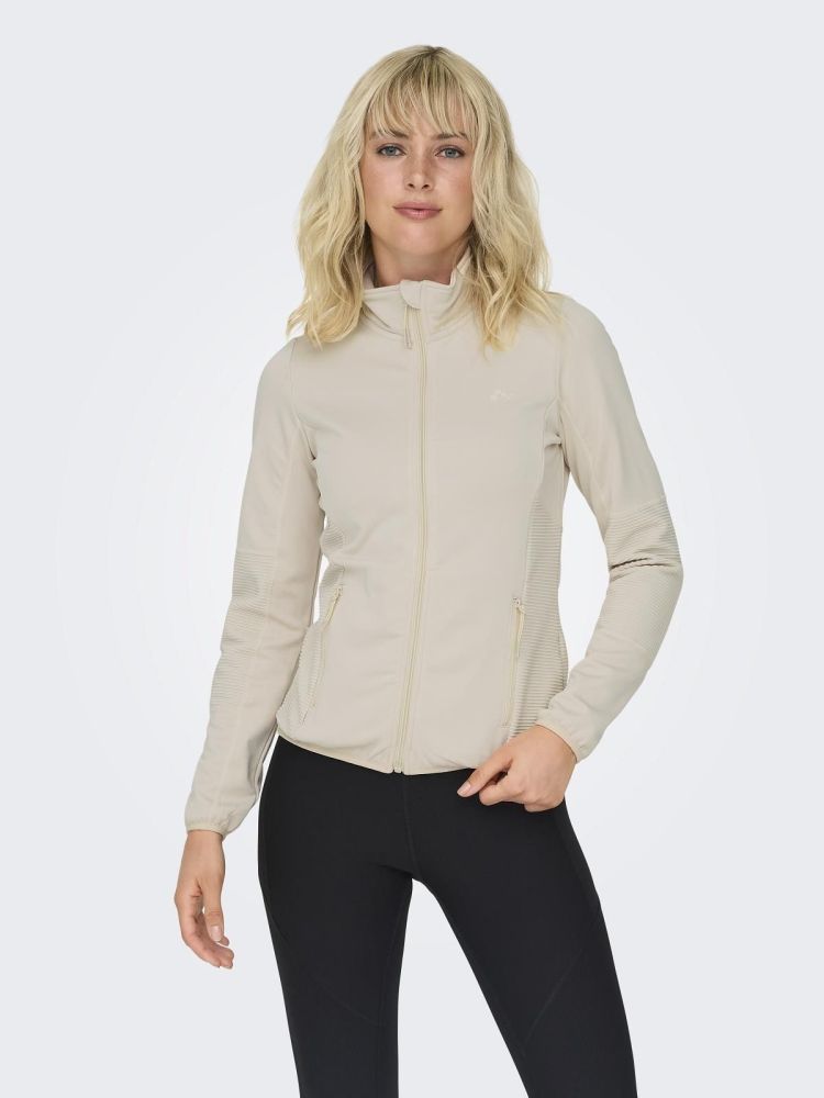 Only Play Vest Beige dames (JETTA HN LS FLEECE JACKET - 15233181.PUMICESTONE) - GL Sport (Sluis)