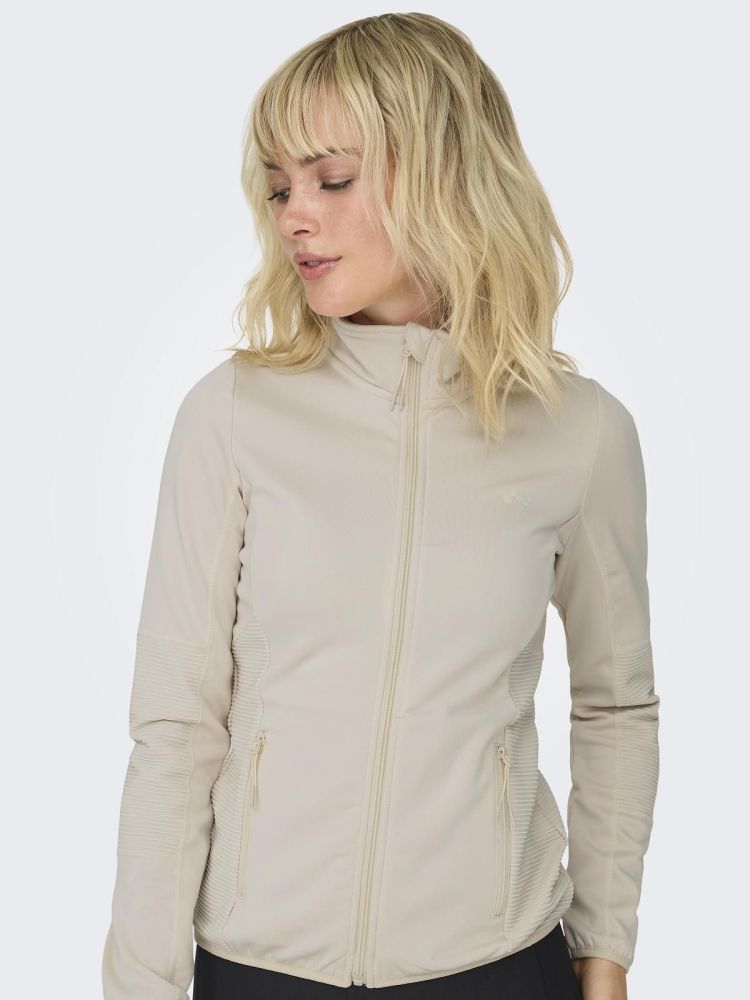 Only Play Vest Beige dames (JETTA HN LS FLEECE JACKET - 15233181.PUMICESTONE) - GL Sport (Sluis)