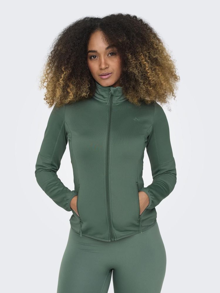 Only Play Vest Groen dames (JETTA HN LS FLEECE JACKET - 15233181.DUCKGREEN) - GL Sport (Sluis)