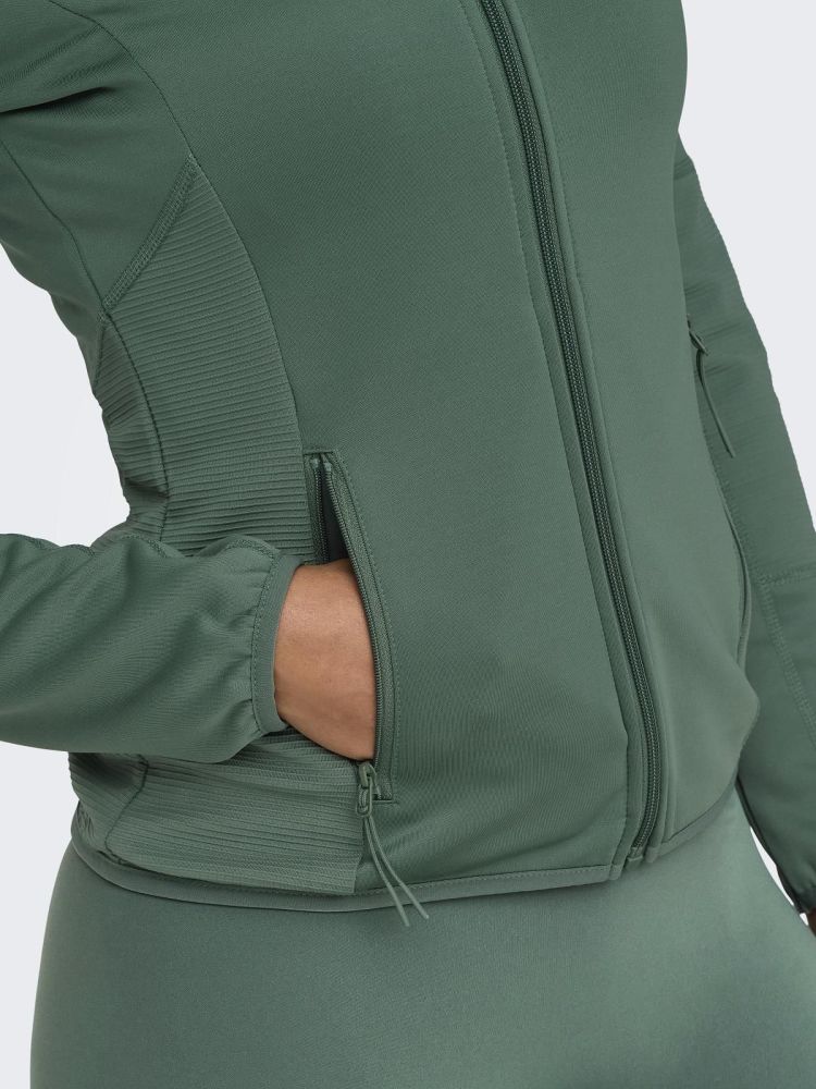 Only Play Vest Groen dames (JETTA HN LS FLEECE JACKET - 15233181.DUCKGREEN) - GL Sport (Sluis)