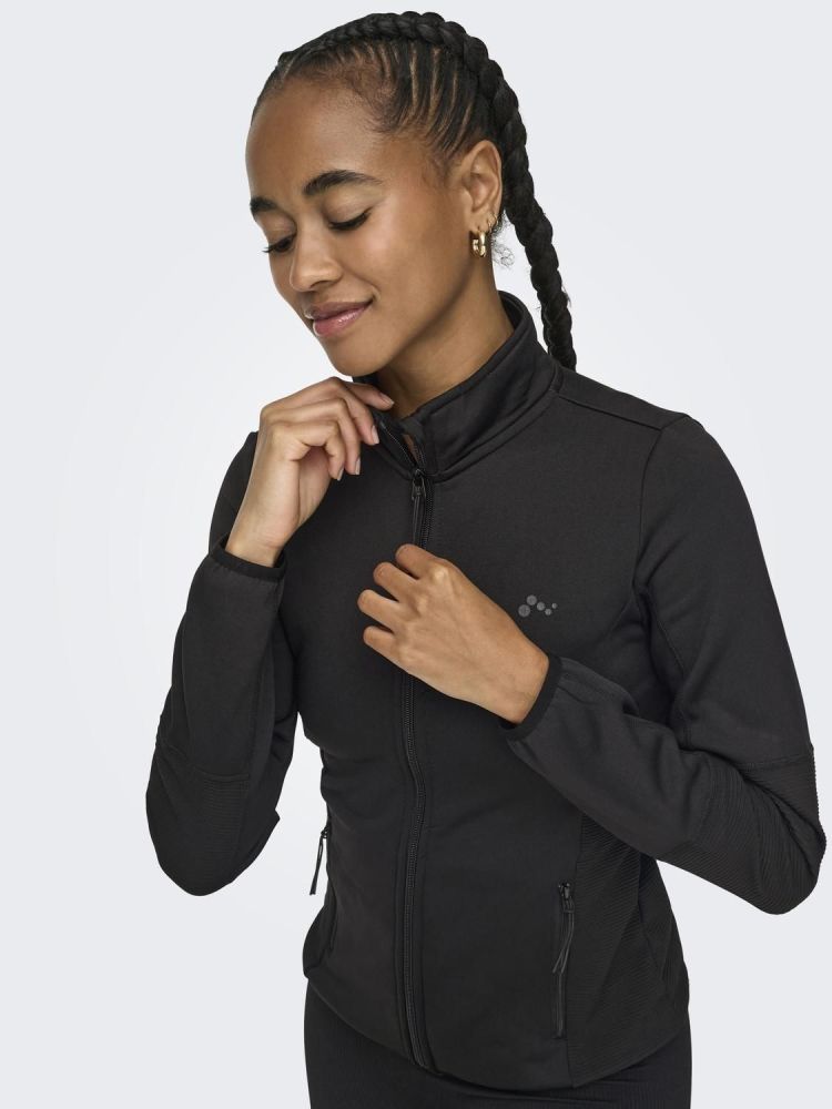 Only Play Vest Zwart dames (JETTA HN LS FLEECE JACKET - 15233181.BLACK) - GL Sport (Sluis)