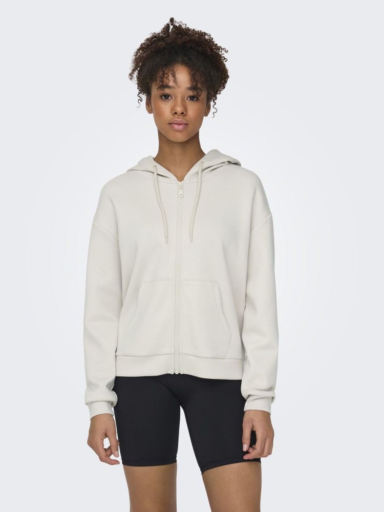 Only Play Vest Beige dames (LOUNGE LIFE HOOD FZ LS SWEAT - 15325576.PUMICESTONE) - GL Sport (Sluis)
