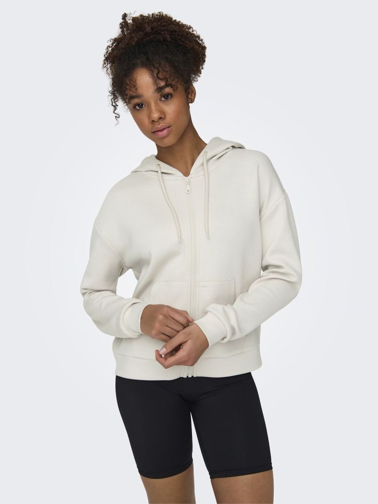 Only Play Vest Beige dames (LOUNGE LIFE HOOD FZ LS SWEAT - 15325576.PUMICESTONE) - GL Sport (Sluis)