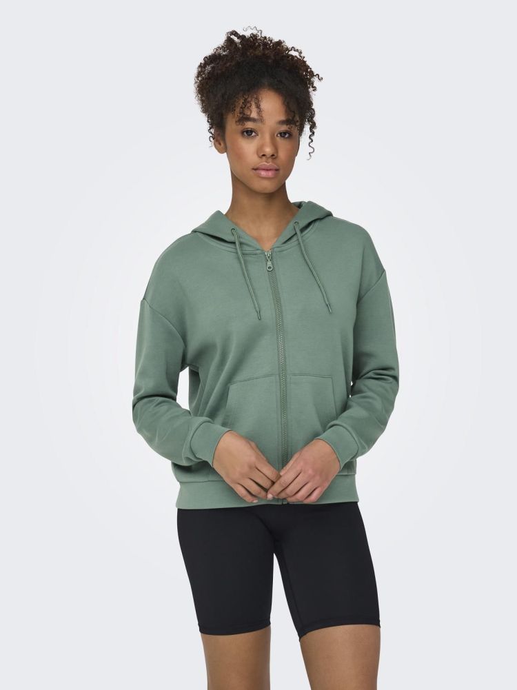 Only Play Vest Groen dames (LOUNGE LIFE HOOD LS SWEAT - 15325576.DUCKGREEN) - GL Sport (Sluis)