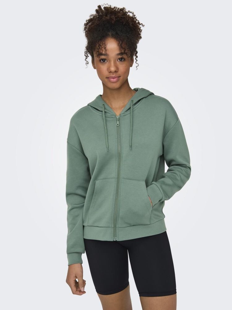 Only Play Vest Groen dames (LOUNGE LIFE HOOD LS SWEAT - 15325576.DUCKGREEN) - GL Sport (Sluis)