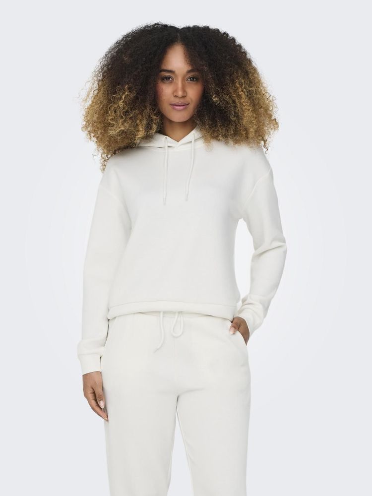 Only Play Hoodie Off-white dames (LOUNGE LIFE HOOD LS SWEAT - 15245850.CLOUDDANCER) - GL Sport (Sluis)