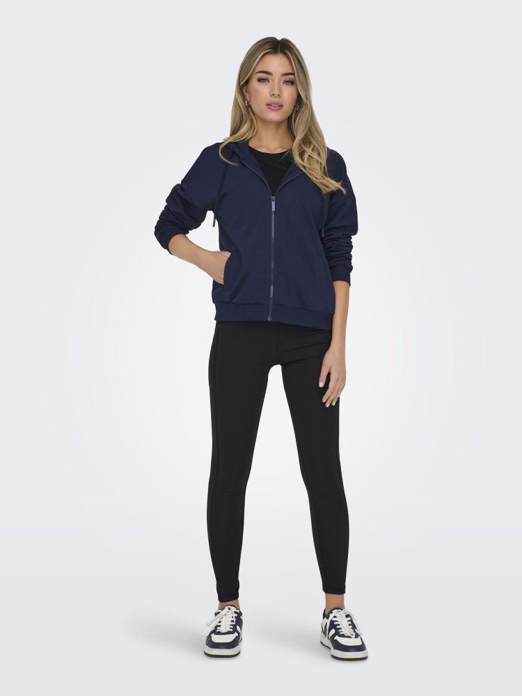 Only Play Vest Blauw dames (LUX HW BRUSH FULLZIP LS LOOSE SWEAT HOOD - 15333436.MARITIMEBLUE) - GL Sport (Sluis)