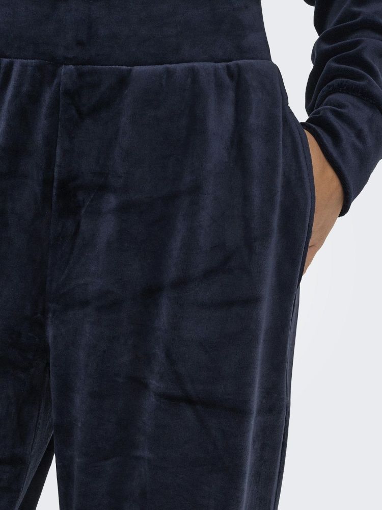 Only Play Broek Blauw dames (MIA HW WIDE VELVET SWEAT PANTS - 15359593.NIGHTSKY) - GL Sport (Sluis)