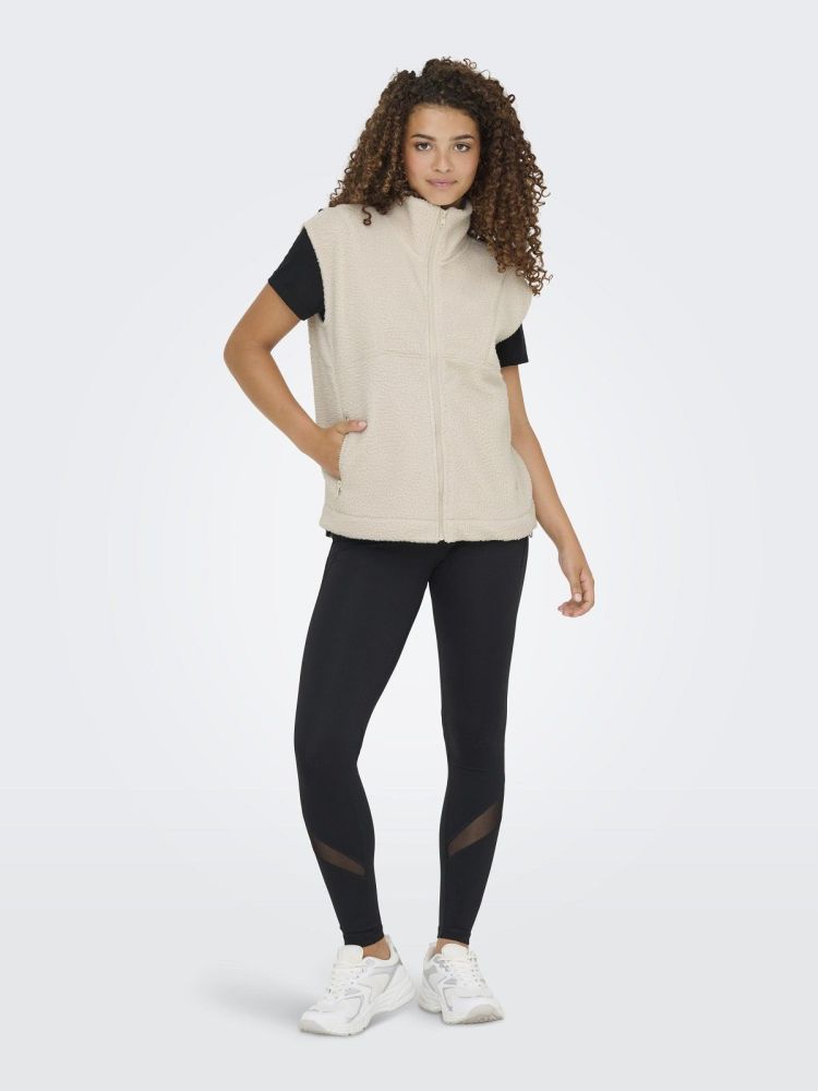 Only Play Bodywarmer Creme dames (MON HN FZ SHORT TEDDY WAISTCOAT - 15354292.PUMICESTONE ) - GL Sport (Sluis)