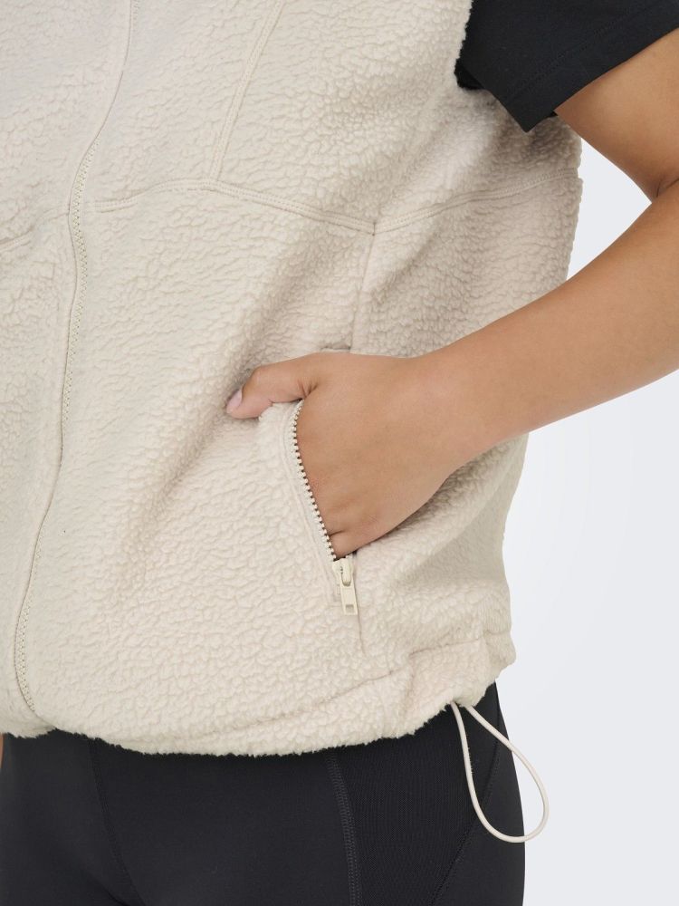 Only Play Bodywarmer Creme dames (MON HN FZ SHORT TEDDY WAISTCOAT - 15354292.PUMICESTONE ) - GL Sport (Sluis)