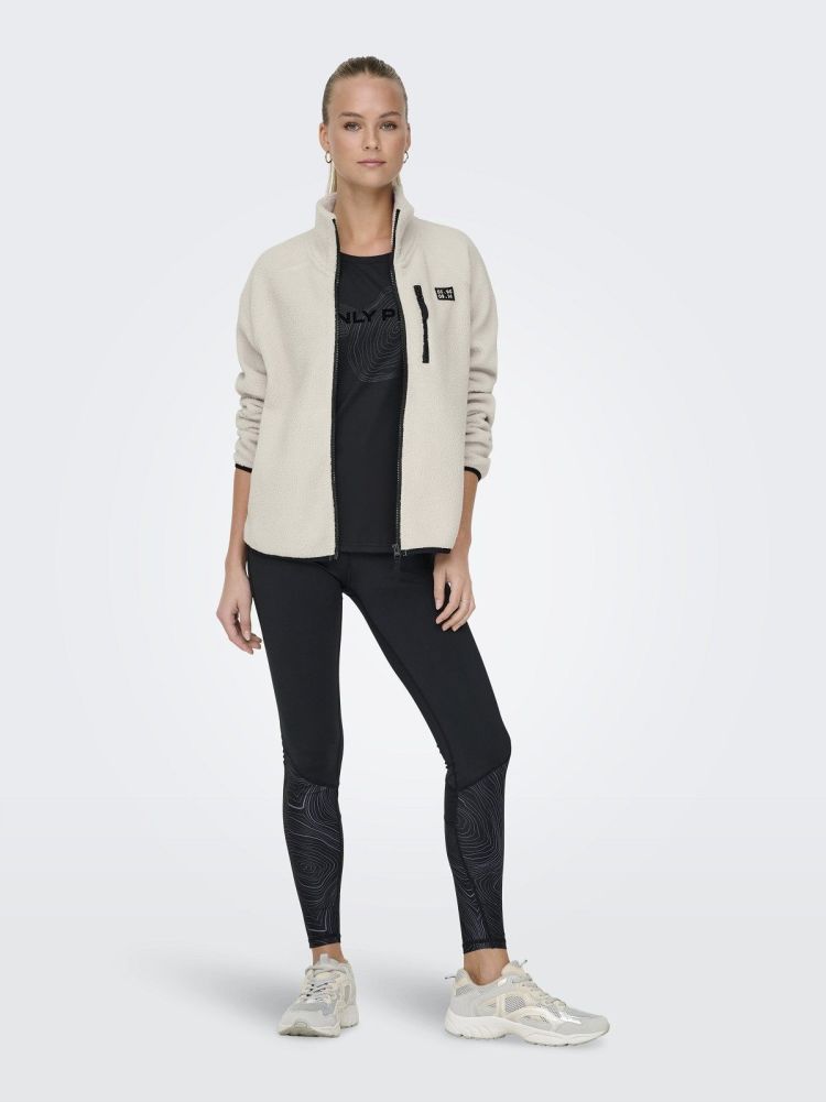 Only Play Vest Beige dames (MON HN FZ TEDDY JACKET - 15340631.PUMICSTONE) - GL Sport (Sluis)