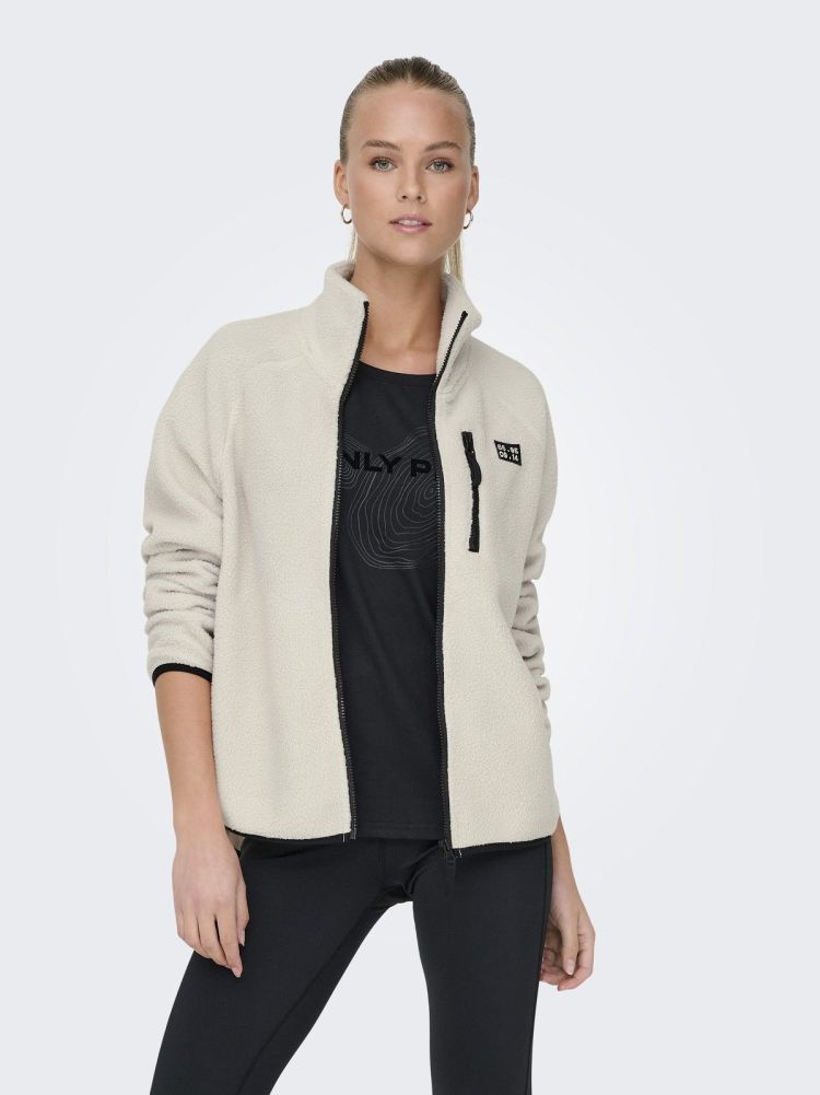Only Play Vest Beige dames (MON HN FZ TEDDY JACKET - 15340631.PUMICSTONE) - GL Sport (Sluis)