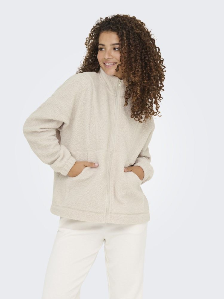 Only Play Vest Beige dames (MON HN FZ TEDDY SWEAT - 15351285.PUMICESTONE) - GL Sport (Sluis)