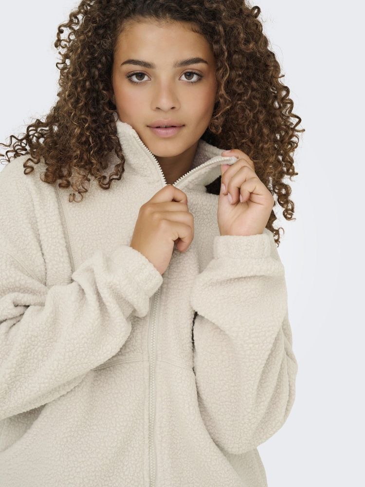 Only Play Vest Beige dames (MON HN FZ TEDDY SWEAT - 15351285.PUMICESTONE) - GL Sport (Sluis)