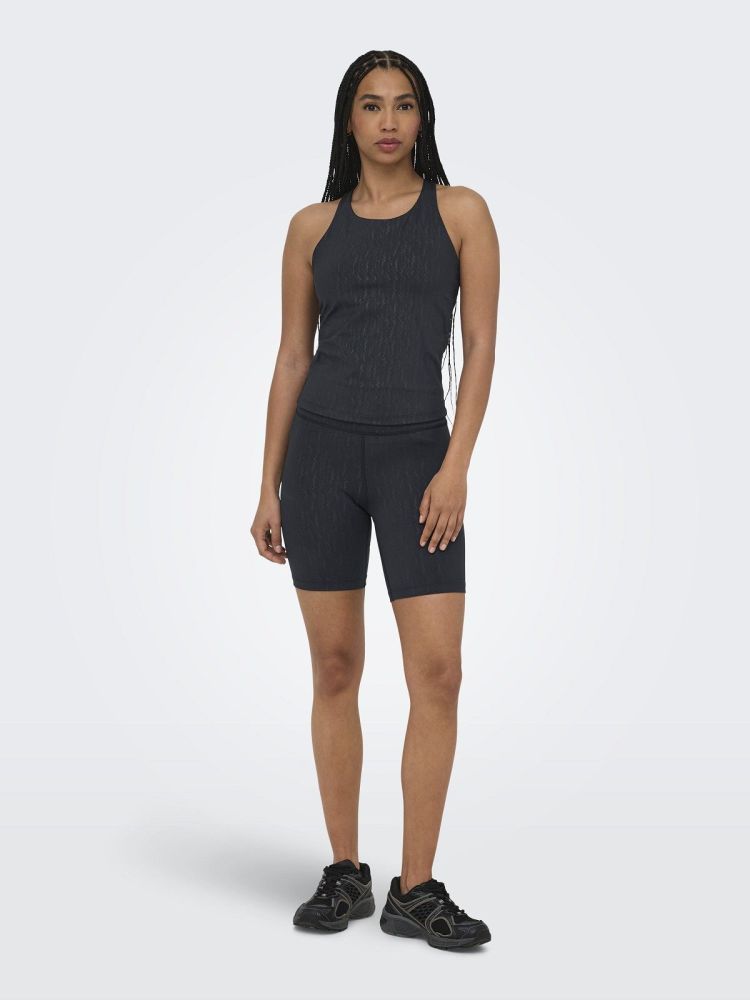 Only Play Top Zwart dames (POPPY SL STRING AOP TOP - 15370660.BLACK) - GL Sport (Sluis)