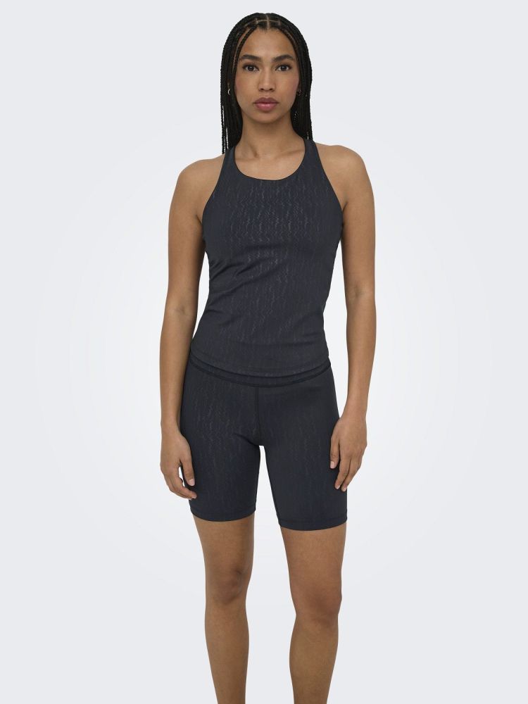 Only Play Top Zwart dames (POPPY SL STRING AOP TOP - 15370660.BLACK) - GL Sport (Sluis)