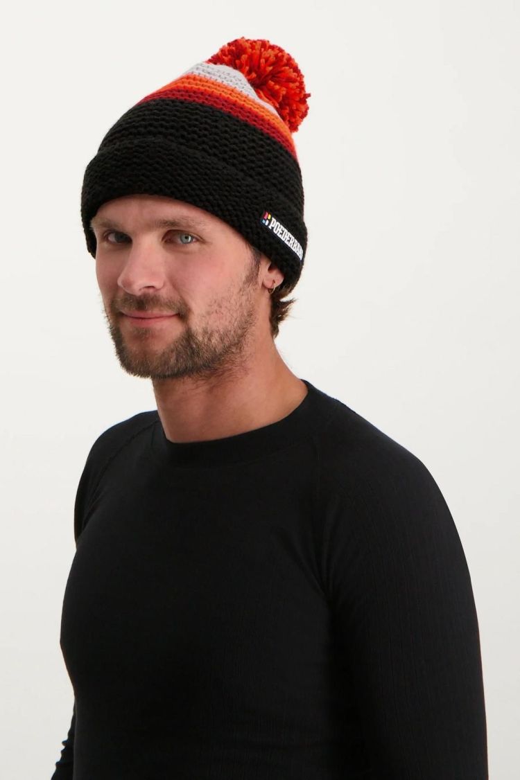 Poederbaas Muts Multi unisex (CLASSIC COLORFUL BEANIE 2.0 - PB060155.BLACK/ORANGE) - GL Sport (Sluis)