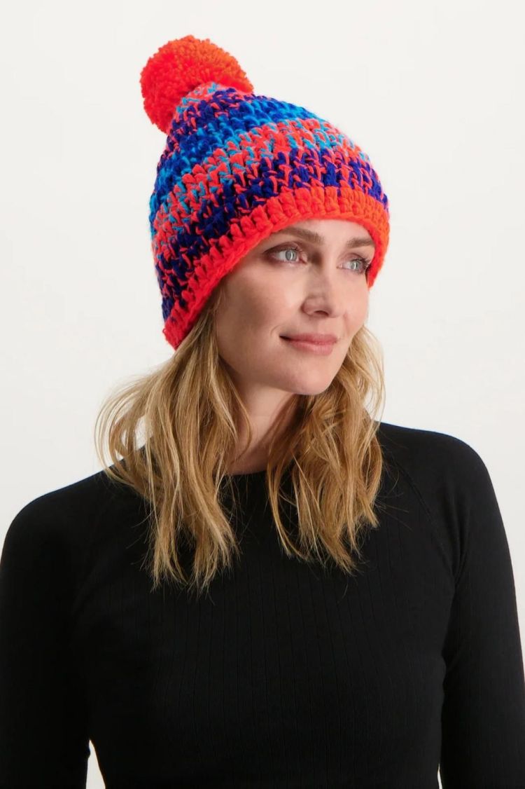 Poederbaas Muts Multi unisex (CLASSIC COLORFUL BEANIE - PB060145.BLUE/ORANGE) - GL Sport (Sluis)