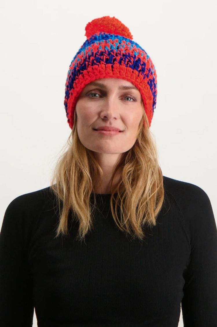 Poederbaas Muts Multi unisex (CLASSIC COLORFUL BEANIE - PB060145.BLUE/ORANGE) - GL Sport (Sluis)