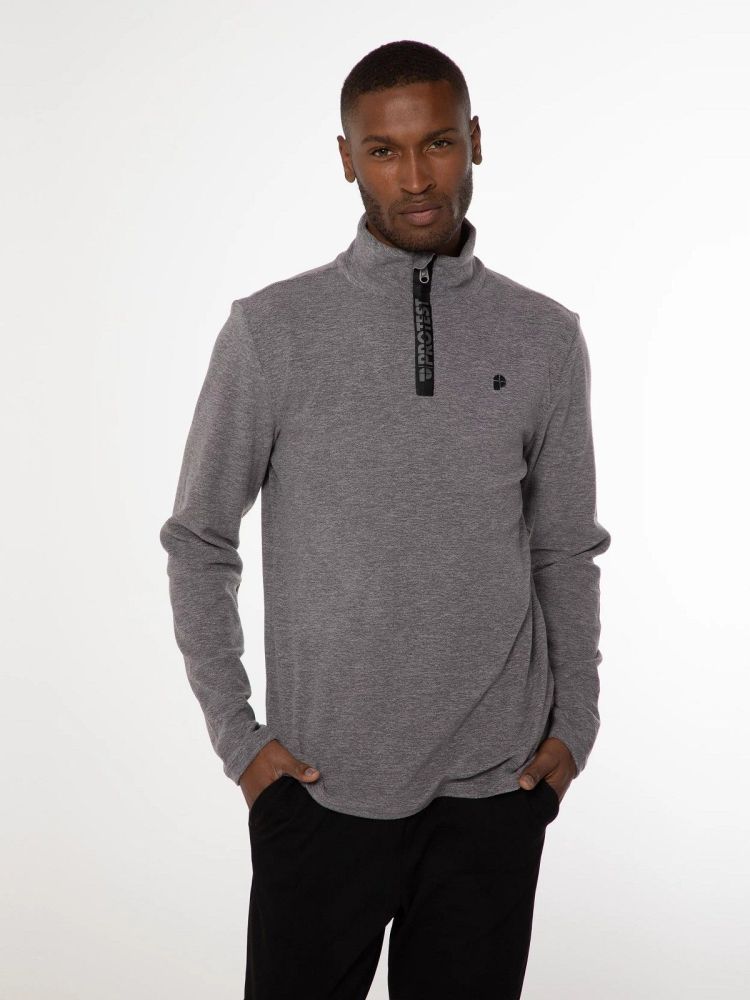 Protest Skipully Grijs heren (PERFECTIM 1/4 ZIP TOP - 3792400.592) - GL Sport (Sluis)