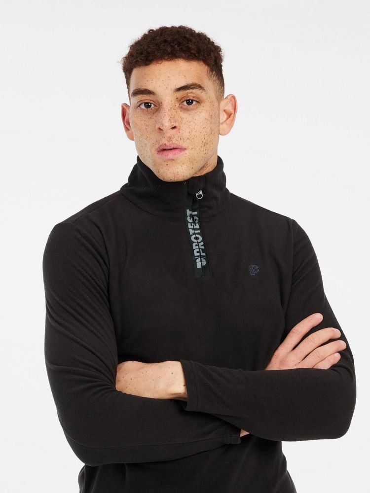 Protest Skipully Zwart heren (PERFECTO 1/4 ZIP TOP - 3792800.290) - GL Sport (Sluis)