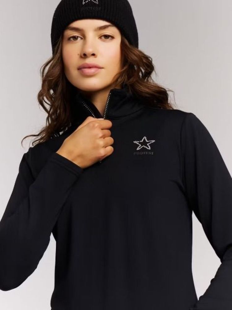 Protest Skipully Zwart dames (SAVOY 1/4 ZIP ACTIVE TOP - 12662003.290) - GL Sport (Sluis)