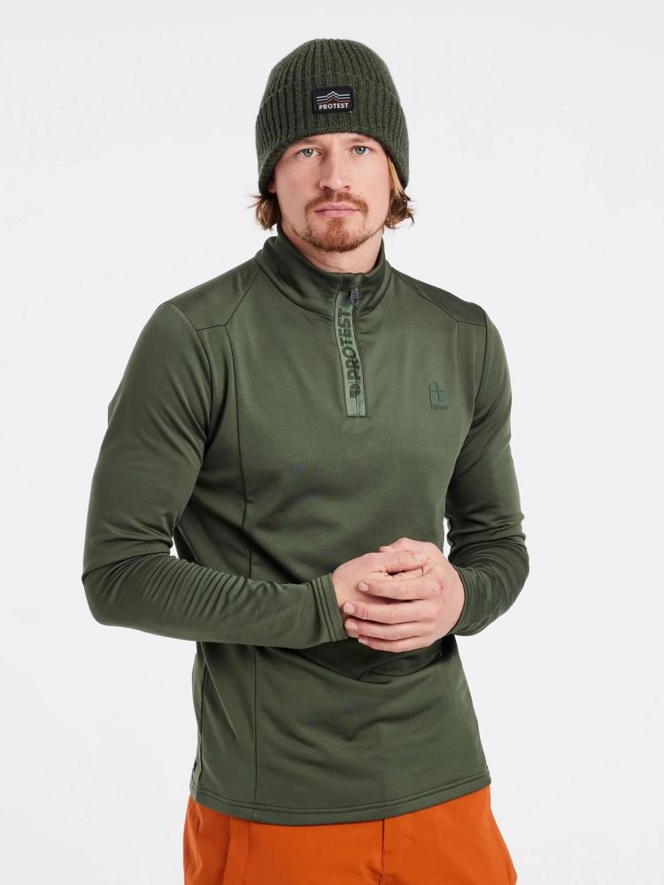 Protest Skipully Groen heren (WILL 1/4 ZIP TOP - 3792900.855) - GL Sport (Sluis)