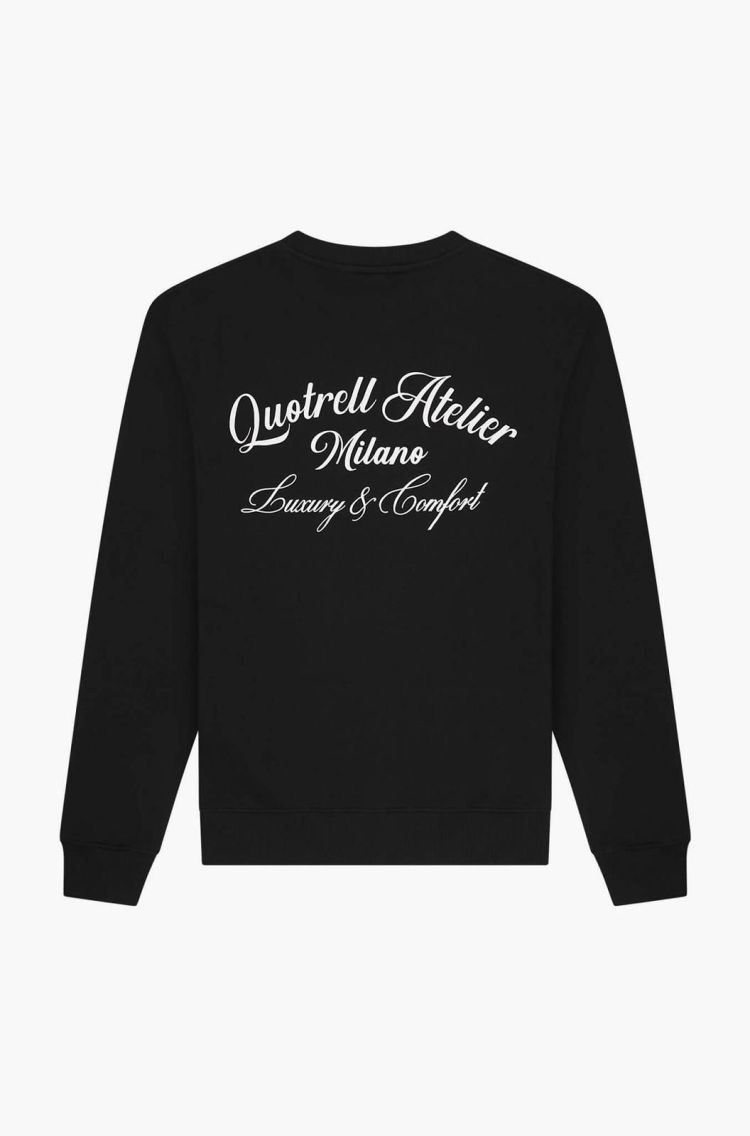 Quotrell Sweater Zwart heren (ATELIER MILANO CREWNECK - SW21393.BLACK/WHITE) - GL Sport (Sluis)