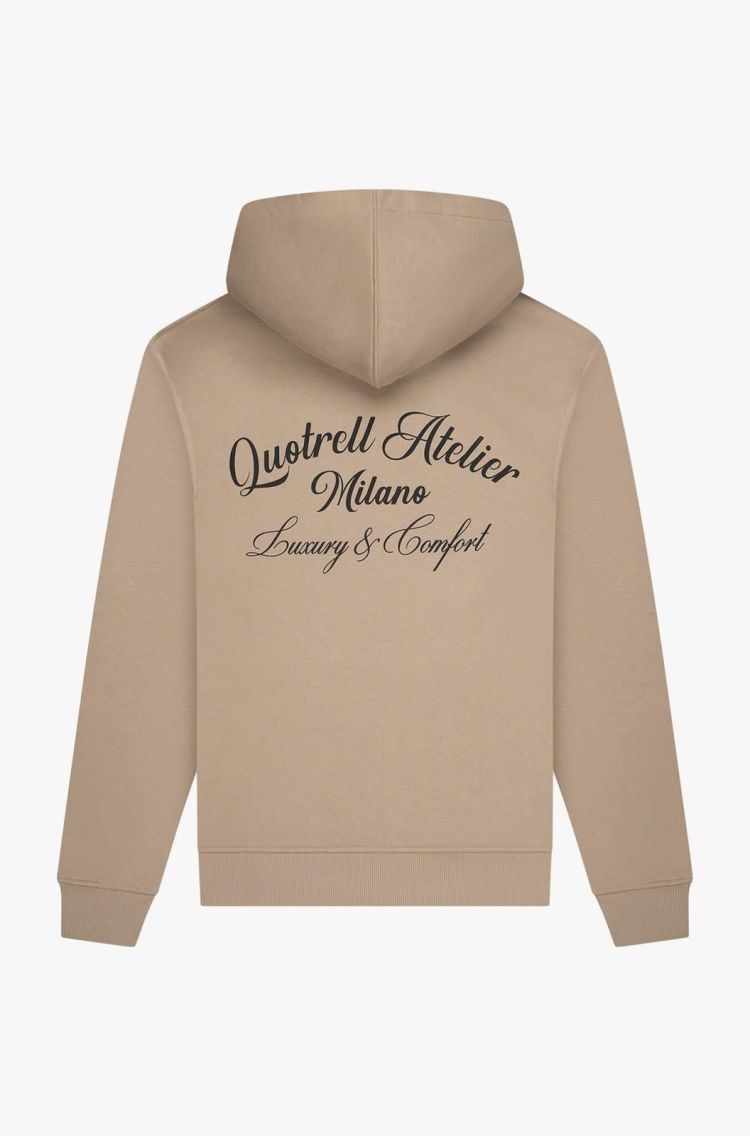 Quotrell Hoodie Taupe heren (ATELIER MILANO HOODIE - HS99868.TAUPE/BLACK) - GL Sport (Sluis)