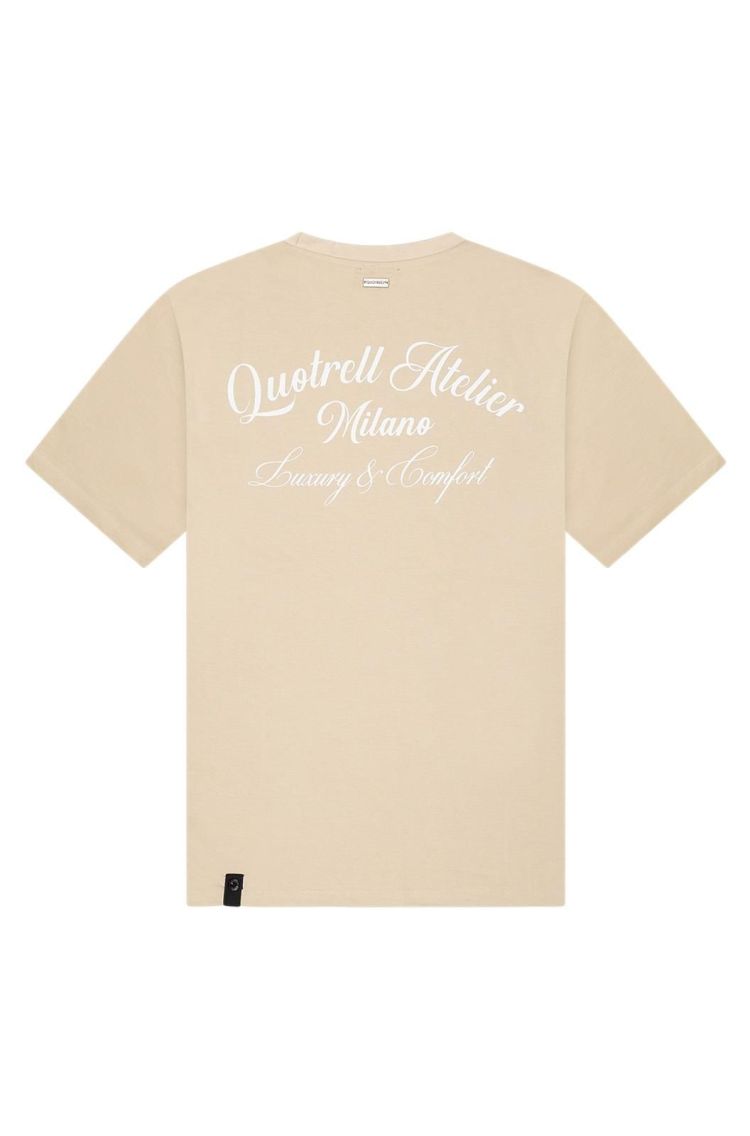 Quotrell T-shirt Beige heren (ATELIER MILANO T-SHIRT - TH99789.BEIGE/WHITE) - GL Sport (Sluis)