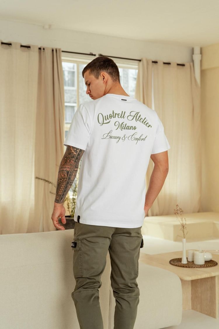 Quotrell T-shirt Off-white heren (ATELIER MILANO T-SHIRT - TH99789.OFFWHT/GREEN) - GL Sport (Sluis)