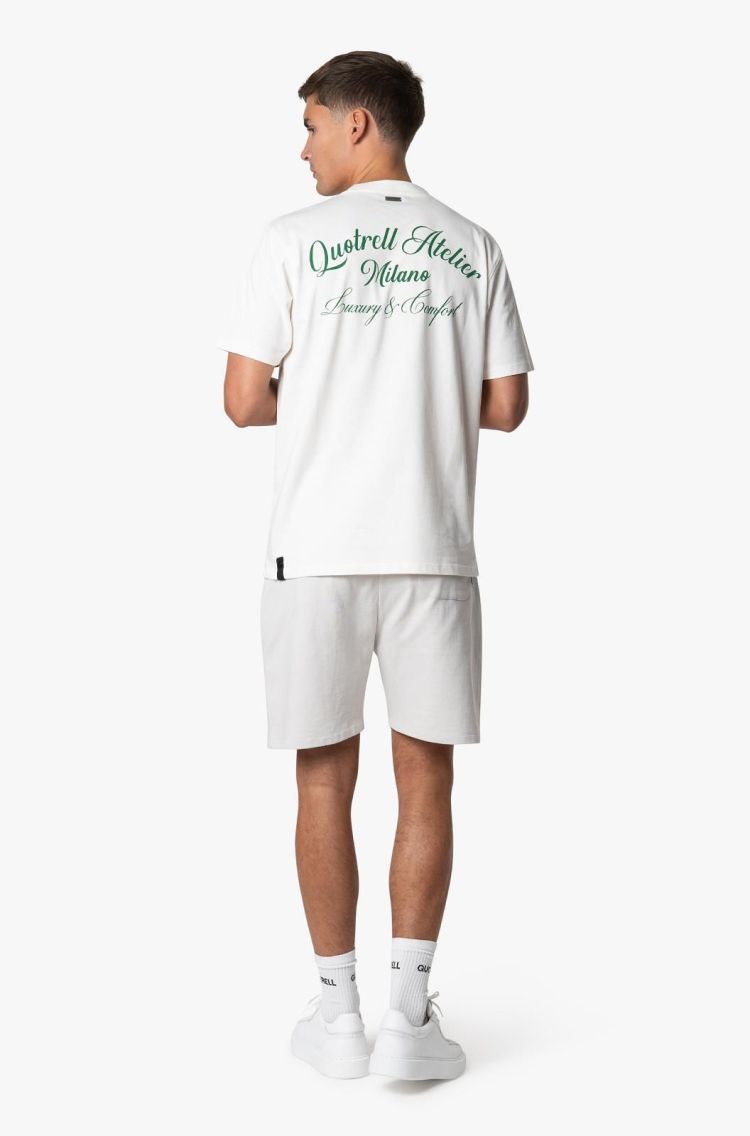 Quotrell T-shirt Off-white heren (ATELIER MILANO T-SHIRT - TH99789.OFFWHT/GREEN) - GL Sport (Sluis)