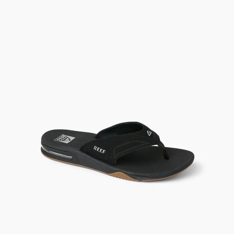Reef Slippers Zwart heren (FANNING BLACK/SILVER - RF002026BLS-51.BLK/SIL) - GL Sport (Sluis)