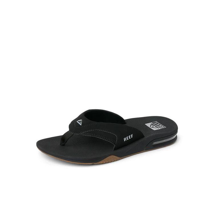 Reef Slippers Zwart heren (FANNING BLACK/SILVER - RF002026BLS-51.BLK/SIL) - GL Sport (Sluis)