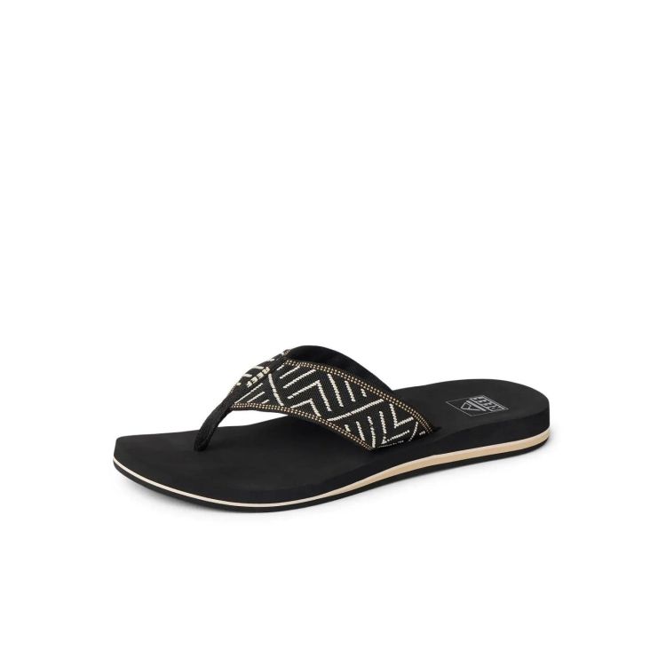 Reef Slippers Zwart dames (REEF SPRING WOVEN - CJ9415-61.BLACK/CREAM) - GL Sport (Sluis)