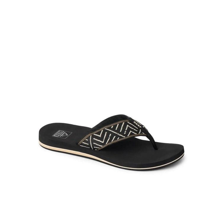 Reef Slippers Zwart dames (REEF SPRING WOVEN - CJ9415-61.BLACK/CREAM) - GL Sport (Sluis)