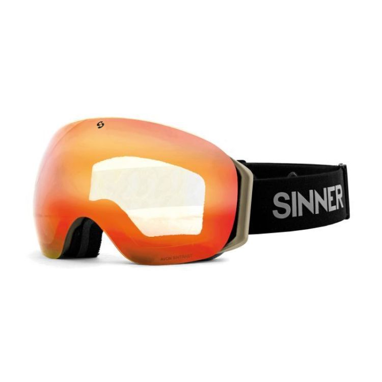 Sinner Skibril Zwart unisex (AVON - MATTE BLACK / BLUE / ORANGE - SIGO-191-10A-H49) - GL Sport (Sluis)