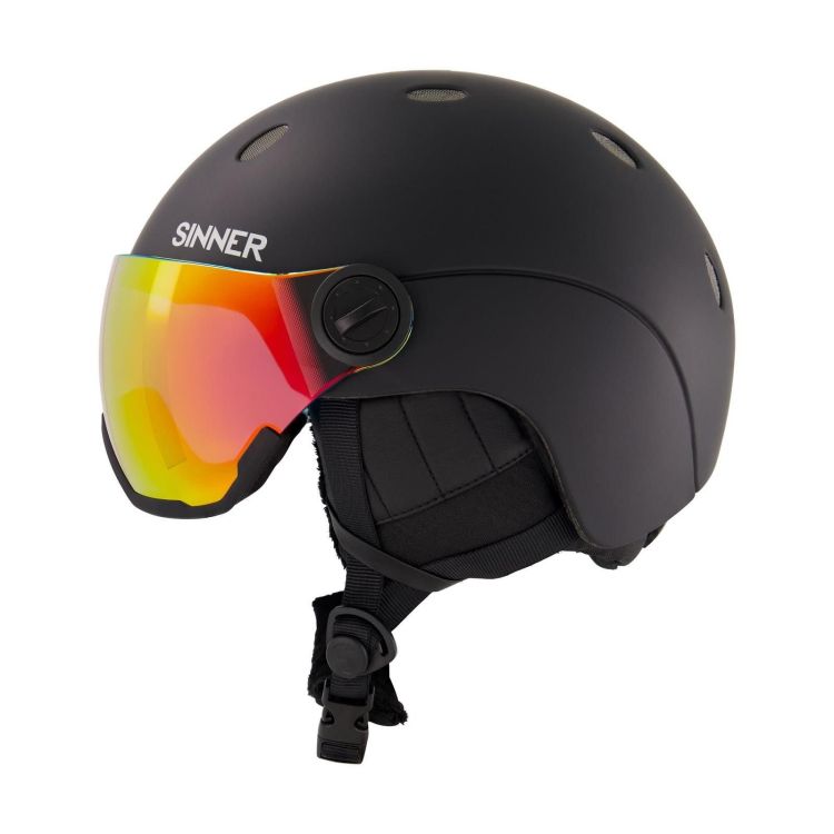 Sinner Skihelm Zwart unisex (TITAN VISOR SKI HELM - MATTE BLK-RED - SIHE-139-10D) - GL Sport (Sluis)