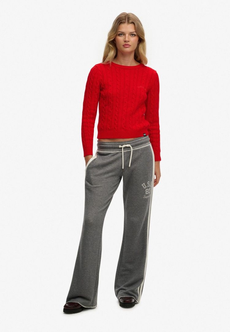 Superdry Trainingsbroek Antraciet dames (ATHLETIC ESSENTIAL STRIPE FLARE JOGGER - W7011308A.L3V) - GL Sport (Sluis)