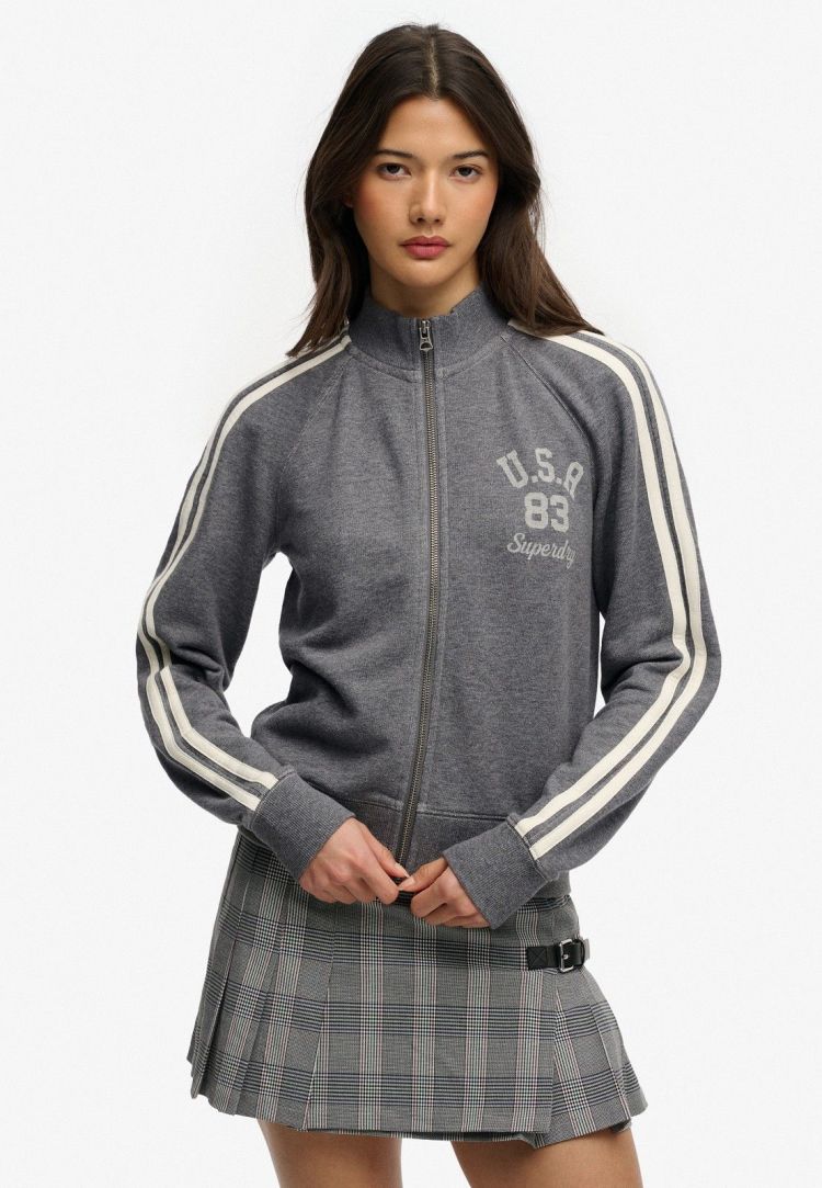 Superdry Trainingsjack Antraciet dames (ATHLETIC ESSENTIAL ZIP THROUGH TRACK - W2012616A.L3V) - GL Sport (Sluis)