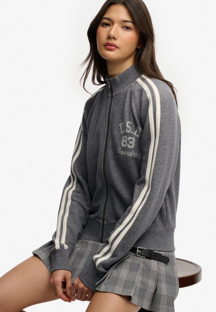 Superdry Trainingsjack Antraciet dames (ATHLETIC ESSENTIAL ZIP THROUGH TRACK - W2012616A.L3V) - GL Sport (Sluis)