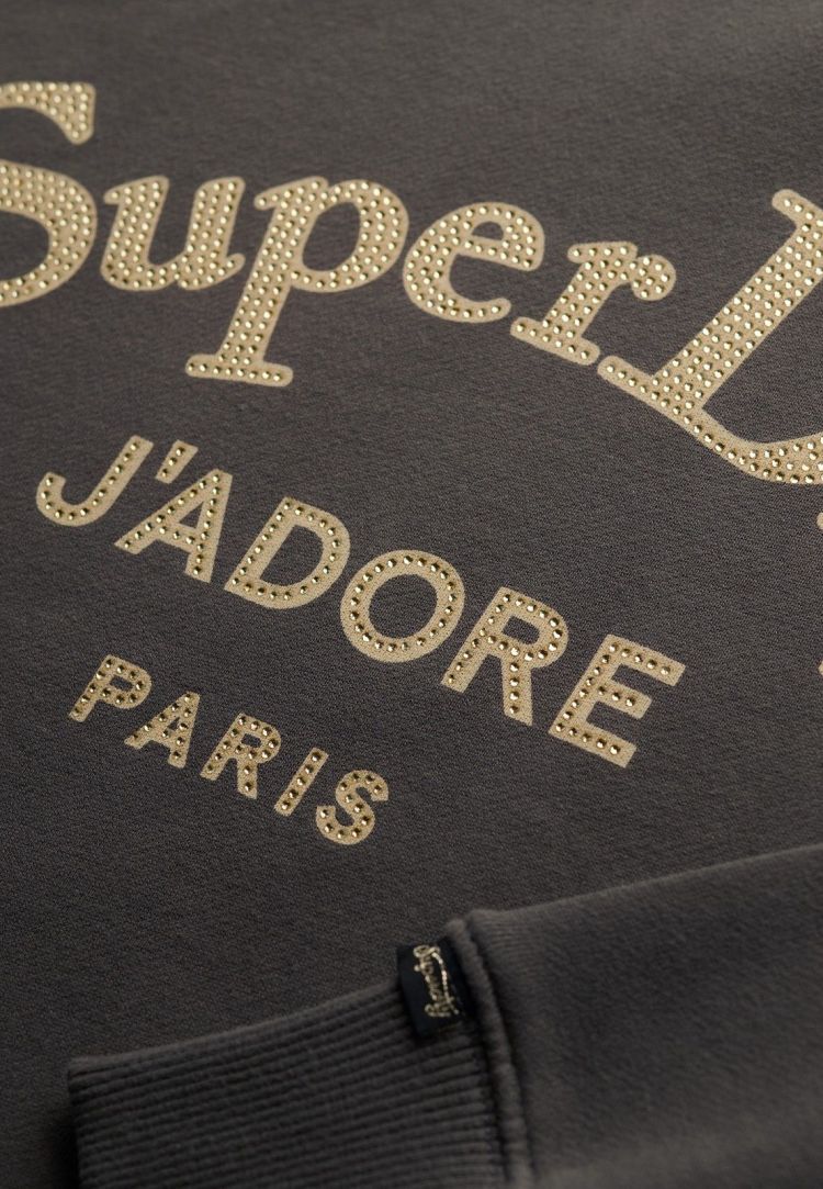 Superdry Pull Antraciet dames (BRAND MARK LOOSE CREW - W2012395A.06A) - GL Sport (Sluis)