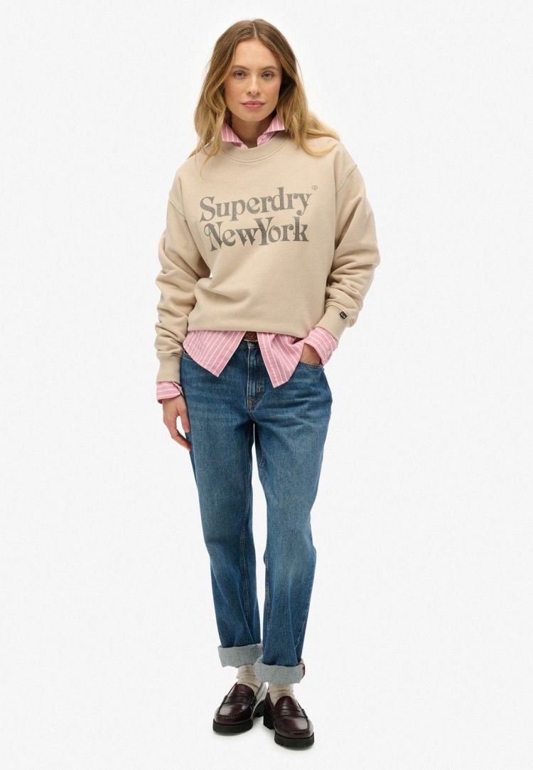 Superdry Pull Bruin dames (BRAND MARK LOOSE CREW - W2012395A.7SJ) - GL Sport (Sluis)