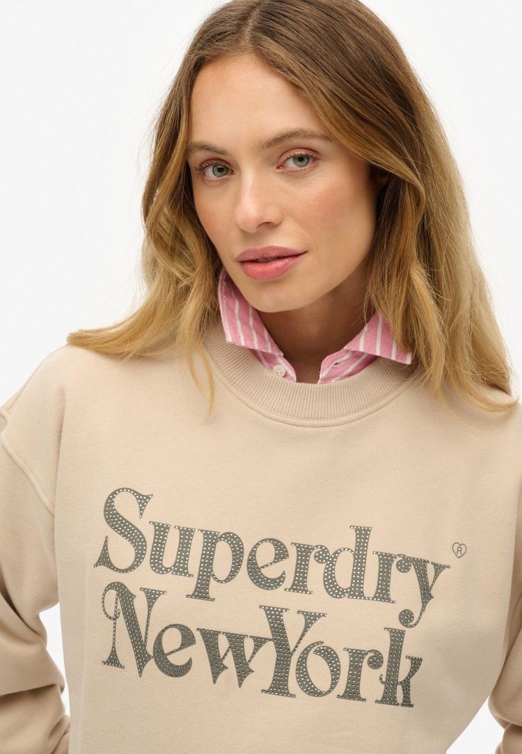 Superdry Pull Bruin dames (BRAND MARK LOOSE CREW - W2012395A.7SJ) - GL Sport (Sluis)
