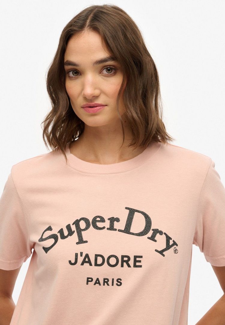 Superdry T-shirt Roze dames (BRAND MARK RELAXED TEE - W1011728A.EQ8) - GL Sport (Sluis)