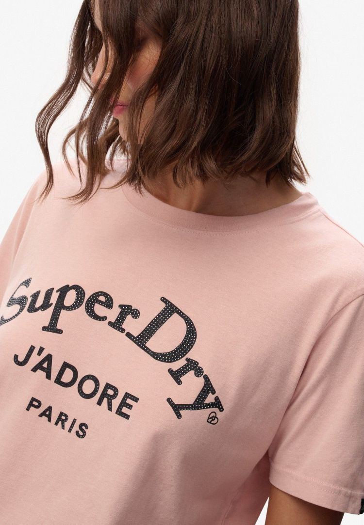 Superdry T-shirt Roze dames (BRAND MARK RELAXED TEE - W1011728A.EQ8) - GL Sport (Sluis)