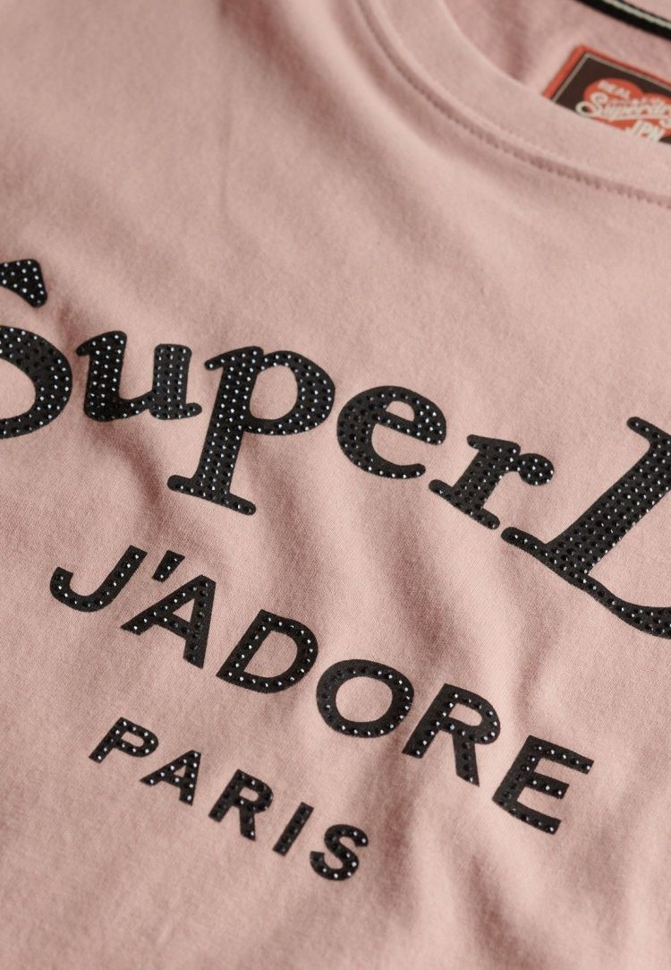 Superdry T-shirt Roze dames (BRAND MARK RELAXED TEE - W1011728A.EQ8) - GL Sport (Sluis)