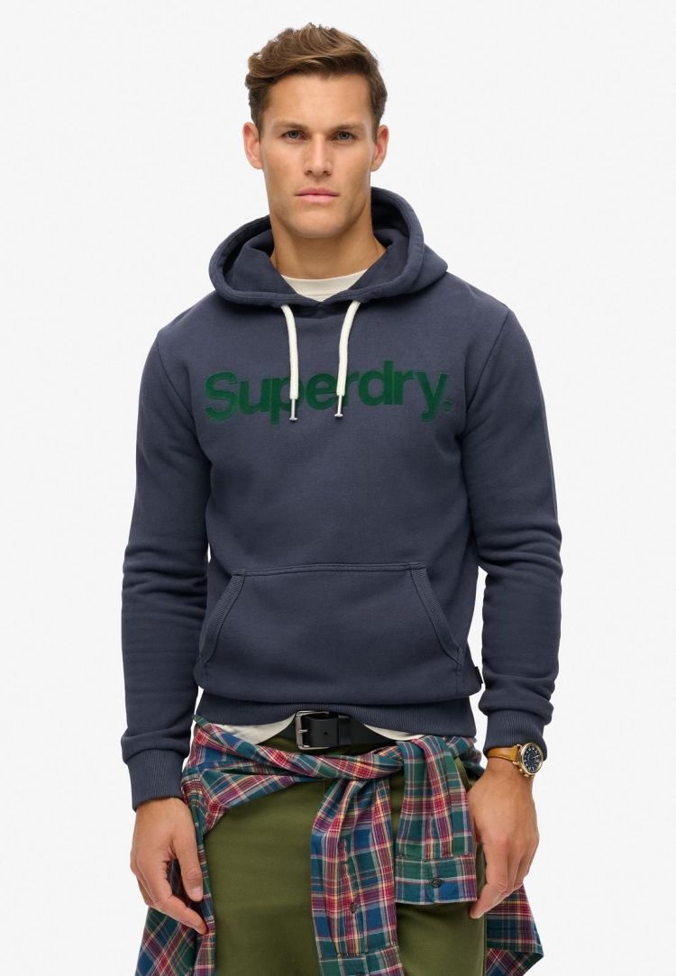 Superdry Hoodie Blauw heren (CLASSIC CORE LOGO HOODIE - M2013707A.THG) - GL Sport (Sluis)