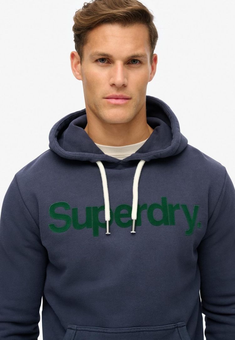 Superdry Hoodie Blauw heren (CLASSIC CORE LOGO HOODIE - M2013707A.THG) - GL Sport (Sluis)