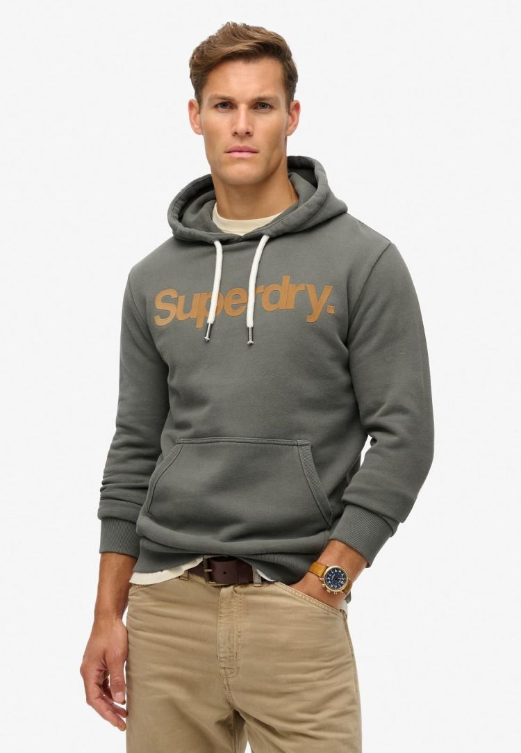 Superdry Hoodie Kaki heren (CLASSIC CORE LOGO HOODIE - M2013707A.TSJ) - GL Sport (Sluis)